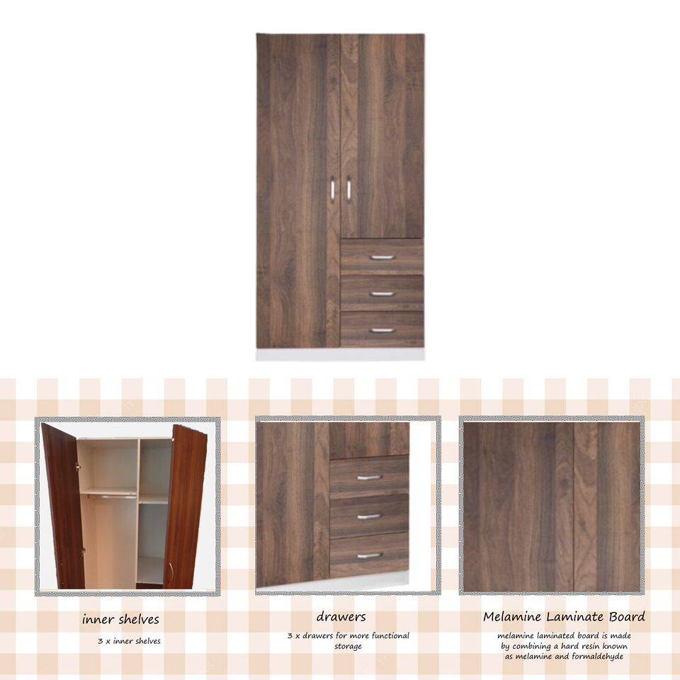 2 door 3 drawer wardrobe