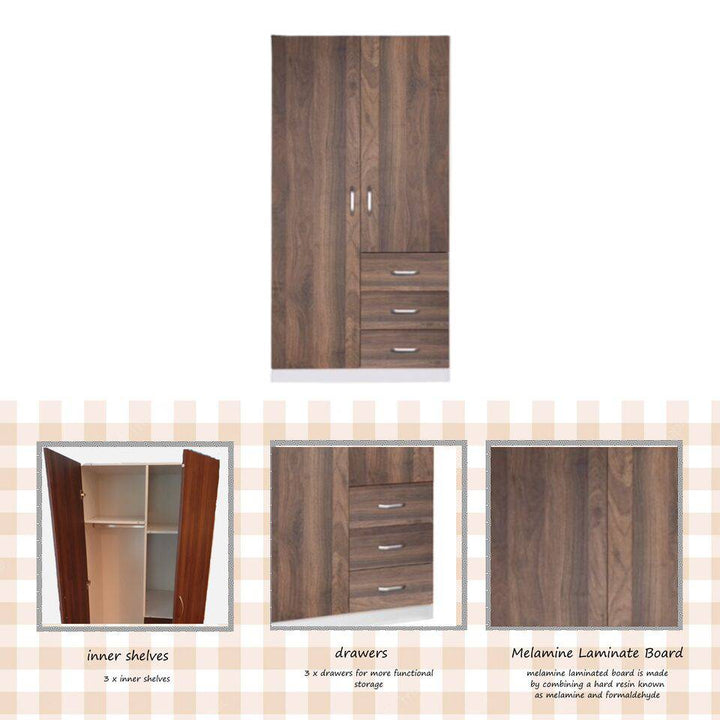 2 door 3 drawer wardrobe