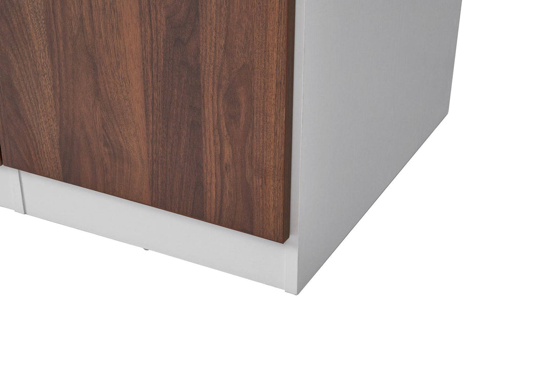 Dia 2 Tone Walnut and white 4 doors wardrobe - Easy Home Furniture