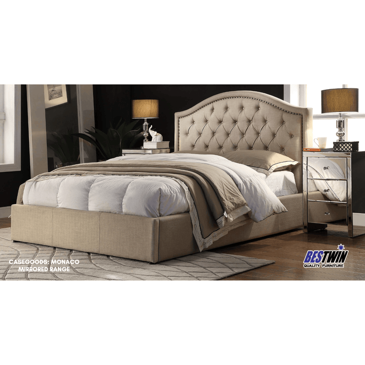 Windsor Fabric King Bed Frame - DLB Furniture
