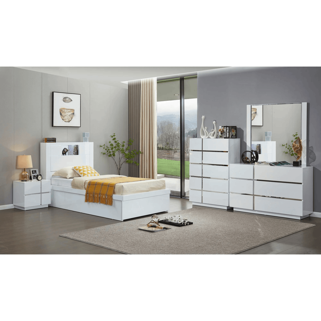Nevada Modern Gas Lift Platform Bed with Storage,King Single - DLB Furniture