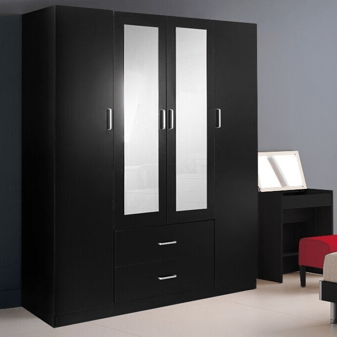 Beli 4 Door Black Wardrobe