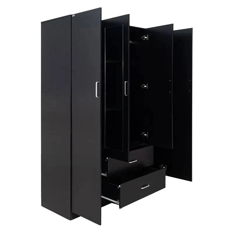 Dia 4 door Wardrobe Black - Easy Home Furniture