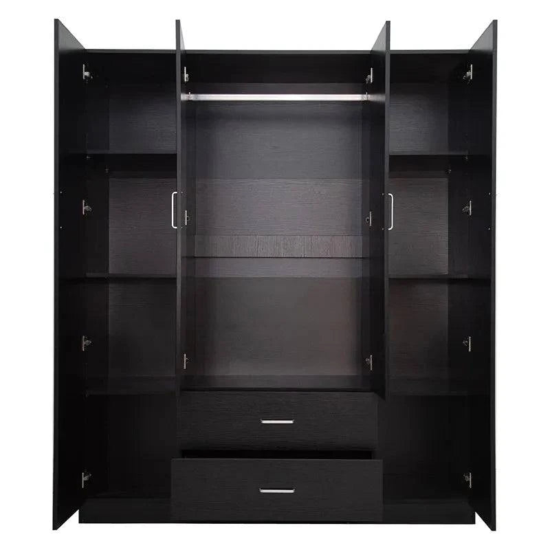Dia 4 door Wardrobe Black - Easy Home Furniture