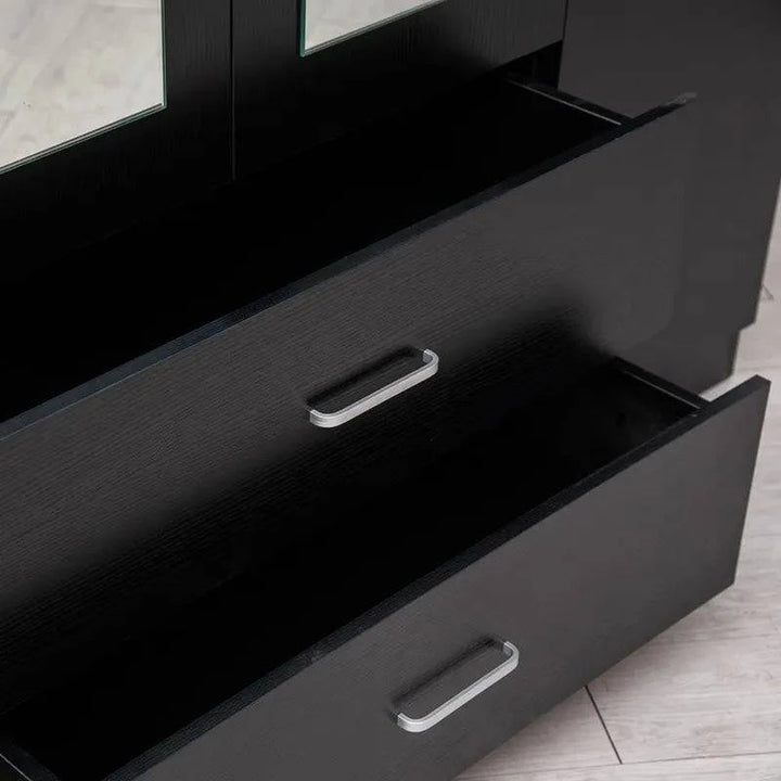 Dia 4 door Wardrobe Black - Easy Home Furniture