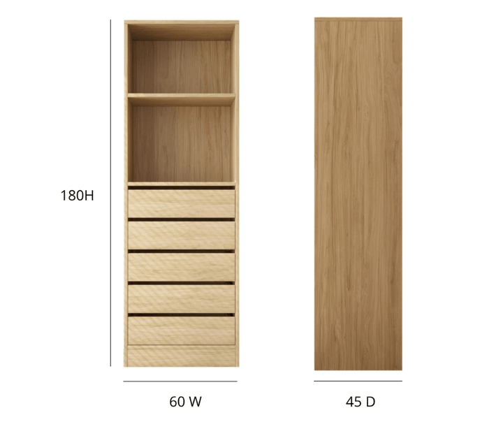 Dia wardrobe drawer Inserts 600 - Easy Home Furniture