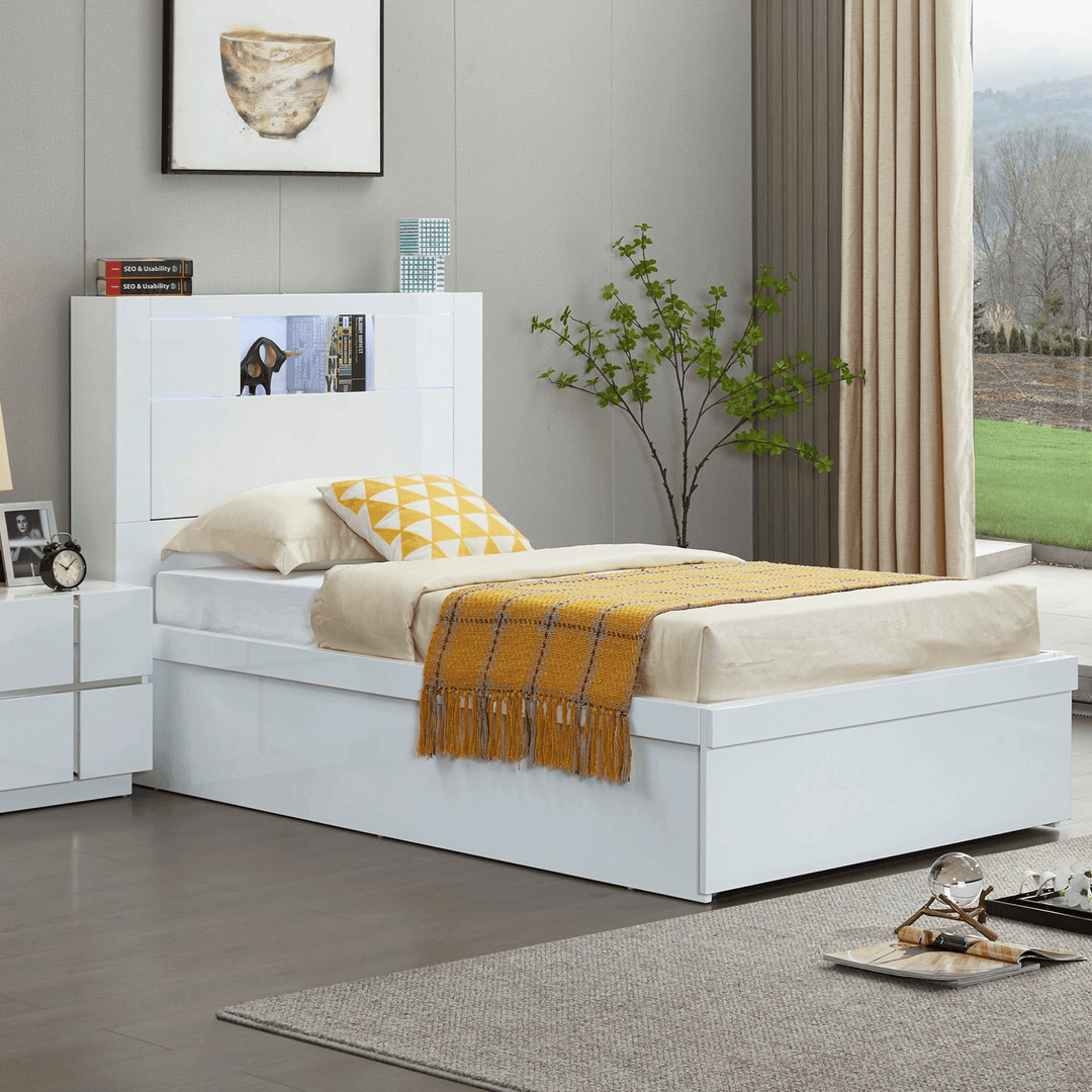 Nevada King Single Gas Lift Platform Bed with Storage