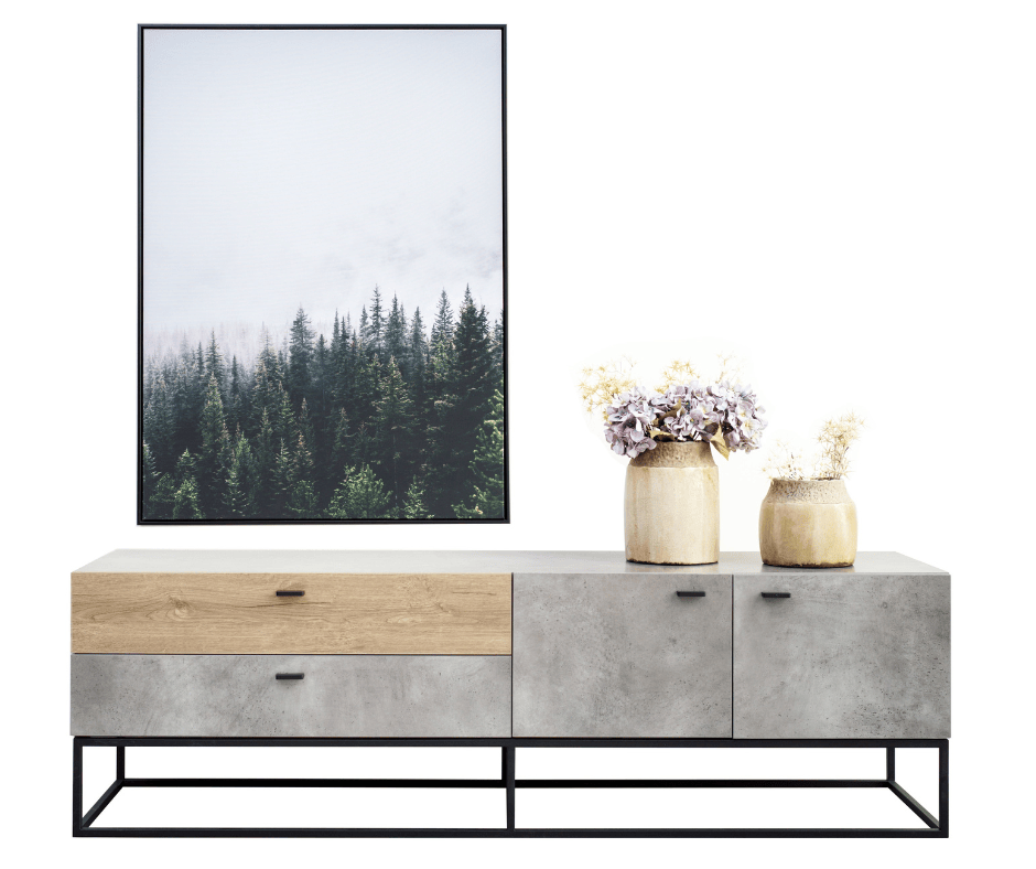 Jay TV Stand - Cement & Dark Oak - DLB Furniture