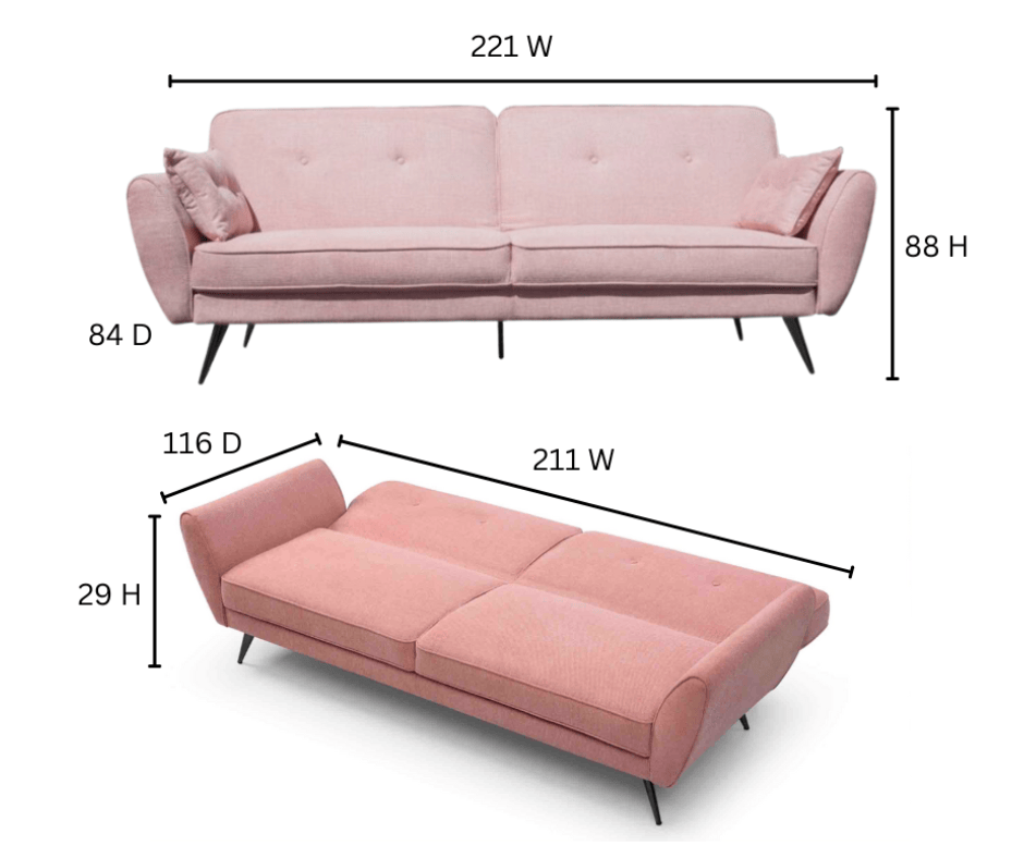 Elaine 3 Seat Sofa Bed - DLB Furniture