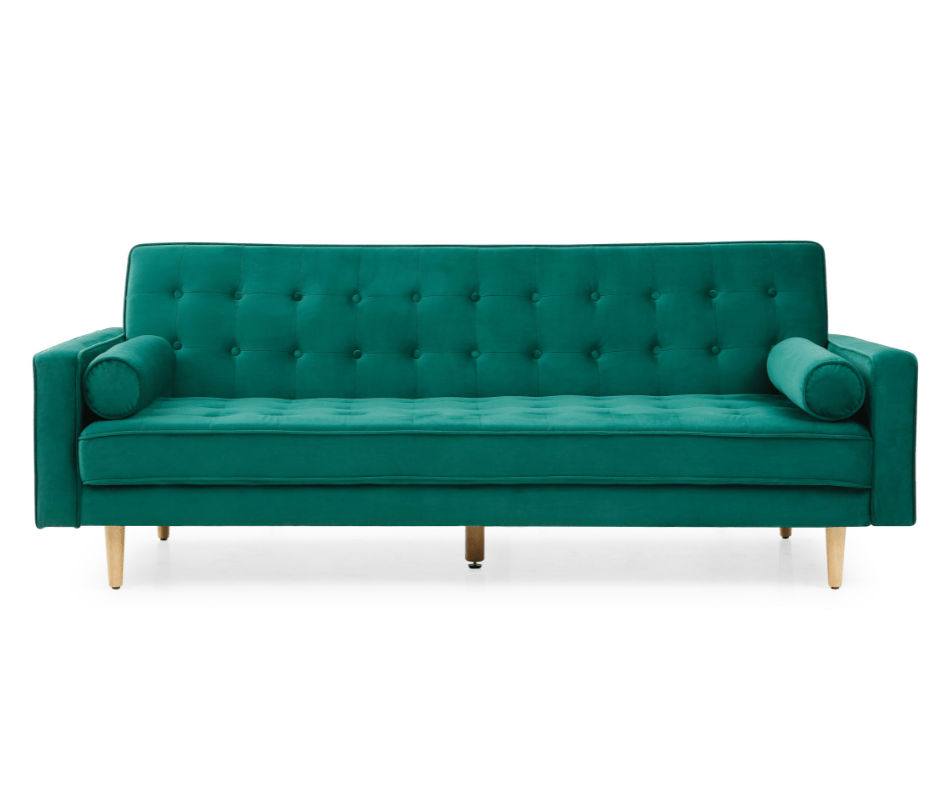 Velvet Green Sofia Sofa Bed 3 Seater