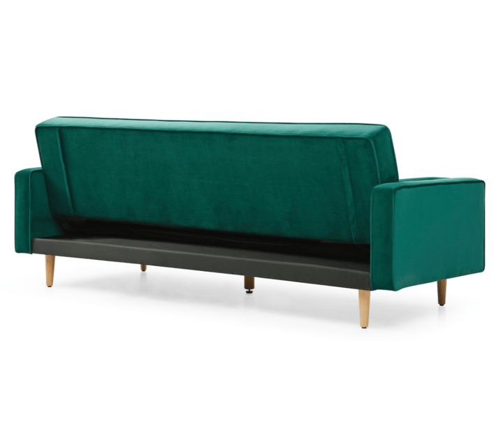 Sofia Sofa Bed 3 Seater - Velvet Green - DLB Furniture