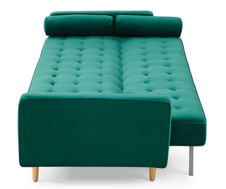 Sofia Sofa Bed 3 Seater - Velvet Green - DLB Furniture