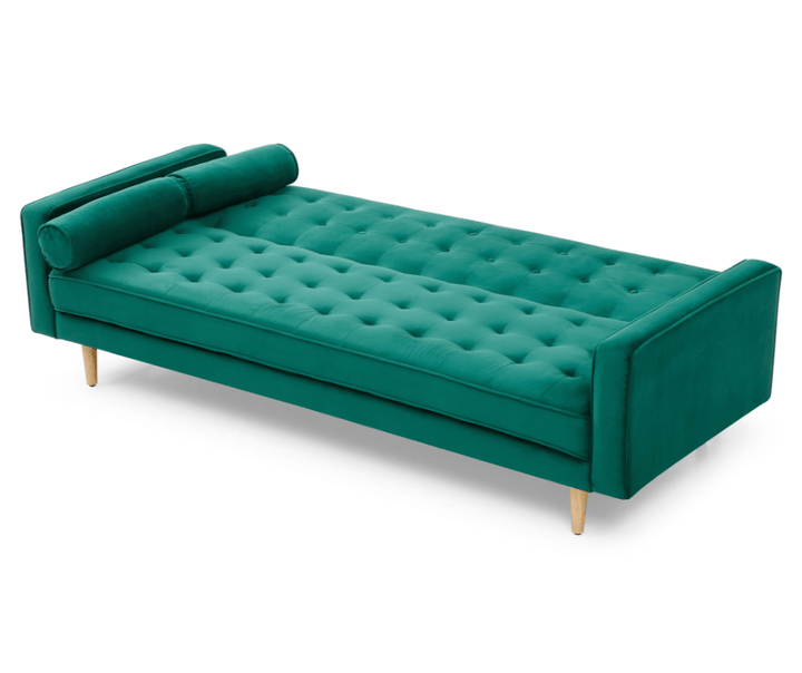 Sofia Sofa Bed 3 Seater - Velvet Green - DLB Furniture