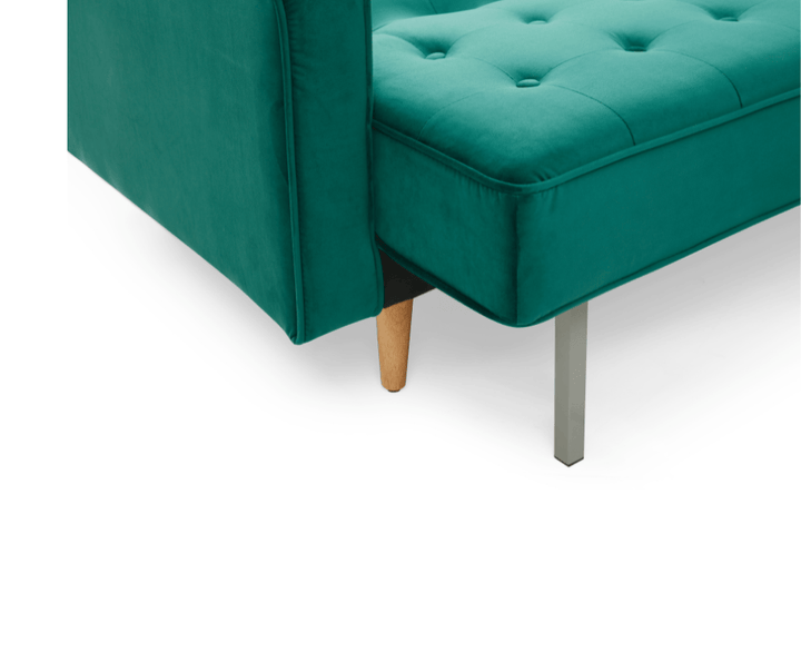 Sofia Sofa Bed 3 Seater - Velvet Green - DLB Furniture
