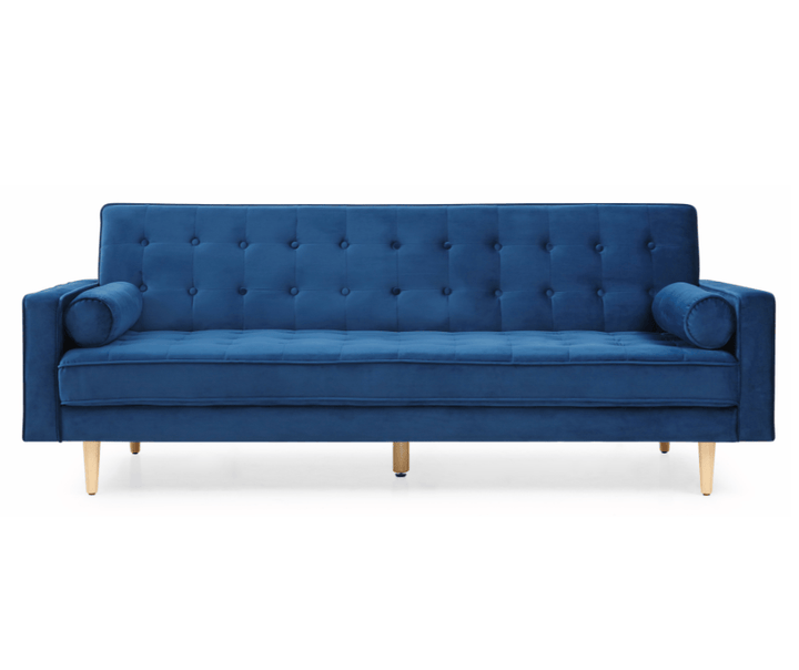 Sofia Sofa Bed 3 Seater - Velvet Blue - DLB Furniture