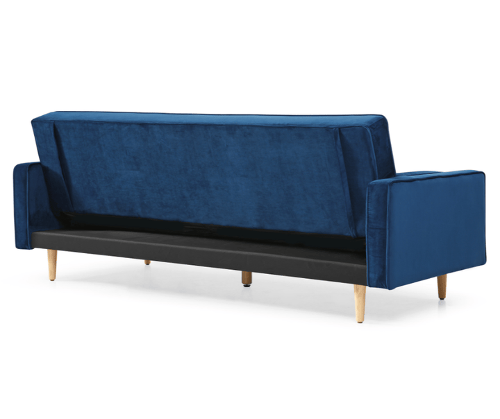 Sofia Sofa Bed 3 Seater - Velvet Blue - DLB Furniture
