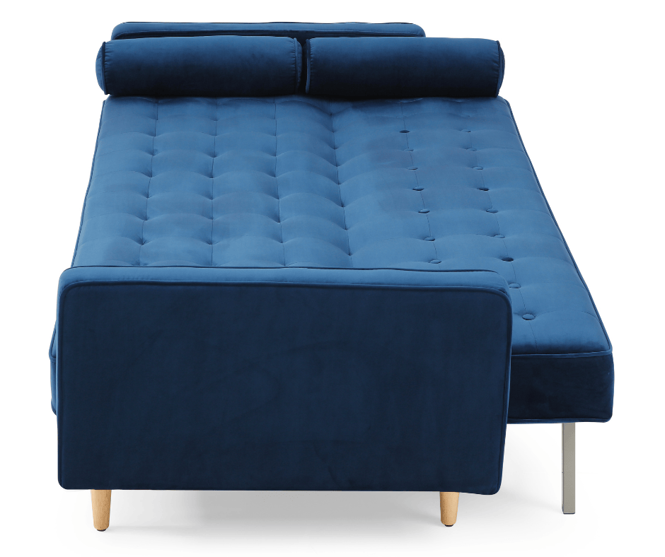Sofia Sofa Bed 3 Seater - Velvet Blue - DLB Furniture