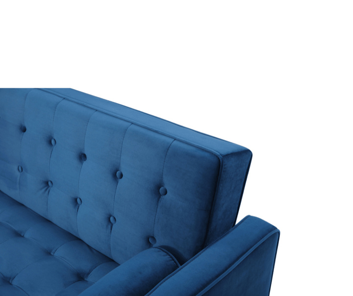 Sofia Sofa Bed 3 Seater - Velvet Blue - DLB Furniture