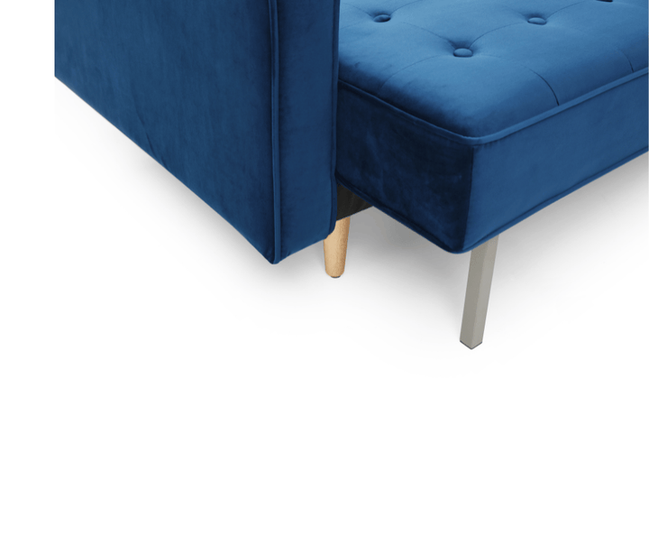 Sofia Sofa Bed 3 Seater - Velvet Blue - DLB Furniture