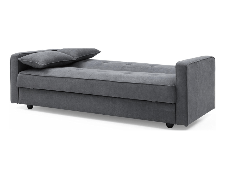 Junny 3 Seater Sofa Bed with Extra Middle Storage - Dark Grey - DLB Furniture