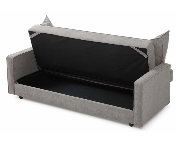 Junny 3 Seater Sofa Bed with Extra Middle Storage - Grey - DLB Furniture