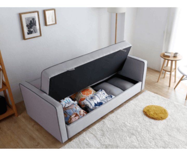 Junny 3 Seater Sofa Bed with Extra Middle Storage - Grey - DLB Furniture