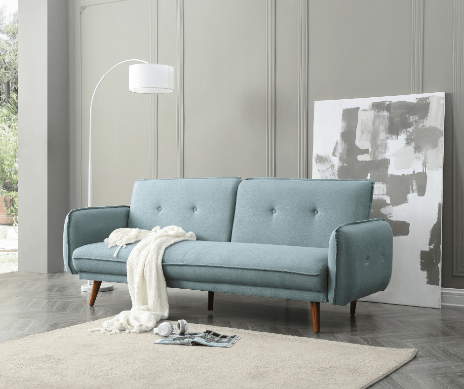 Sarah Sofa Bed SP111-2 - BL838 Light Blue - DLB Furniture