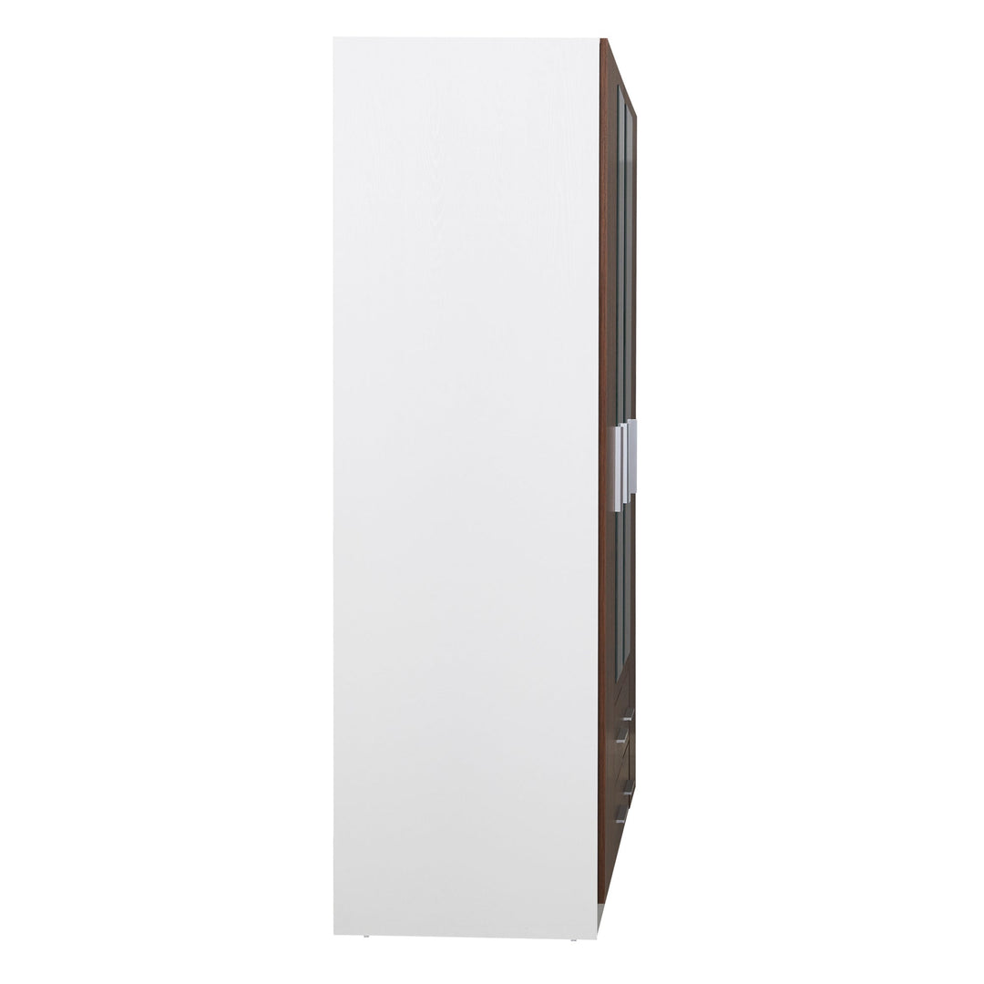 Dia 2 Tone Walnut and white 4 doors wardrobe - Easy Home Furniture