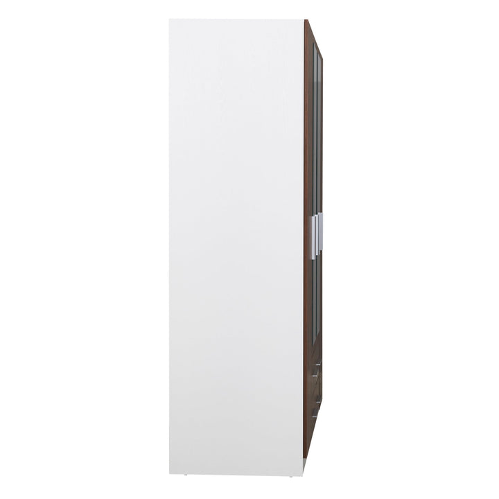 Dia 2 Tone Walnut and white 4 doors wardrobe - Easy Home Furniture