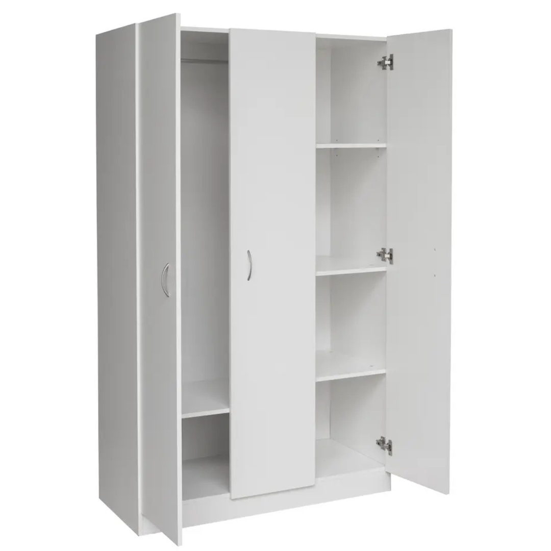 Metis 3 Doors Combo White Wardrobe