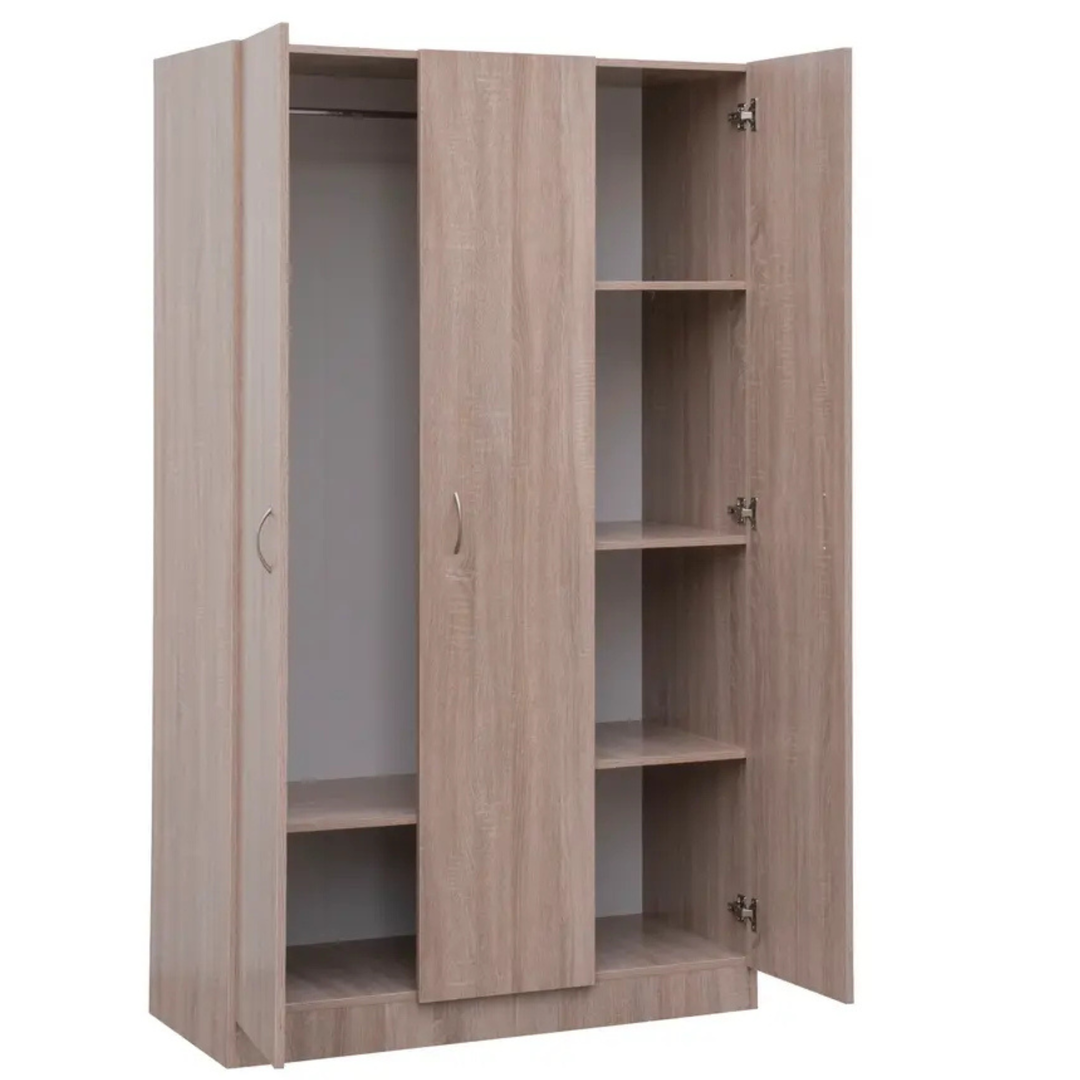 Metis 3 Doors Combo Oak Wardrobe
