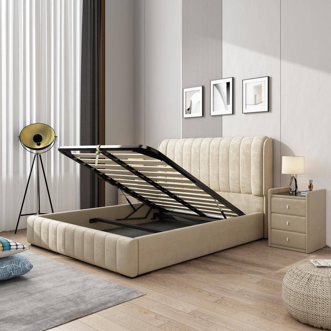 Europa Queen Velvet Bed Frame - DLB Furniture