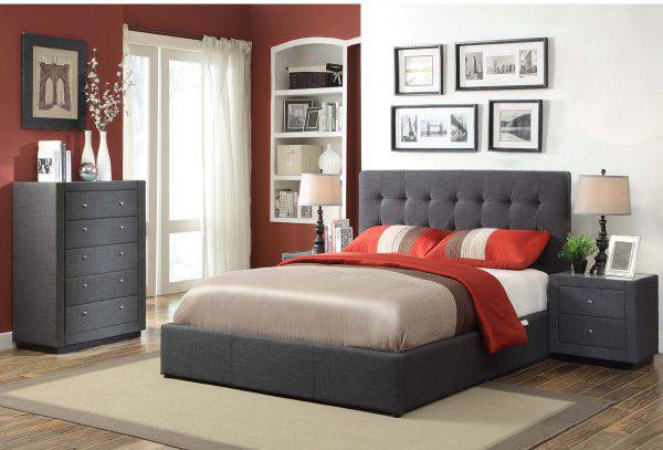 Brooklyn Fabric King Bed Frame - DLB Furniture
