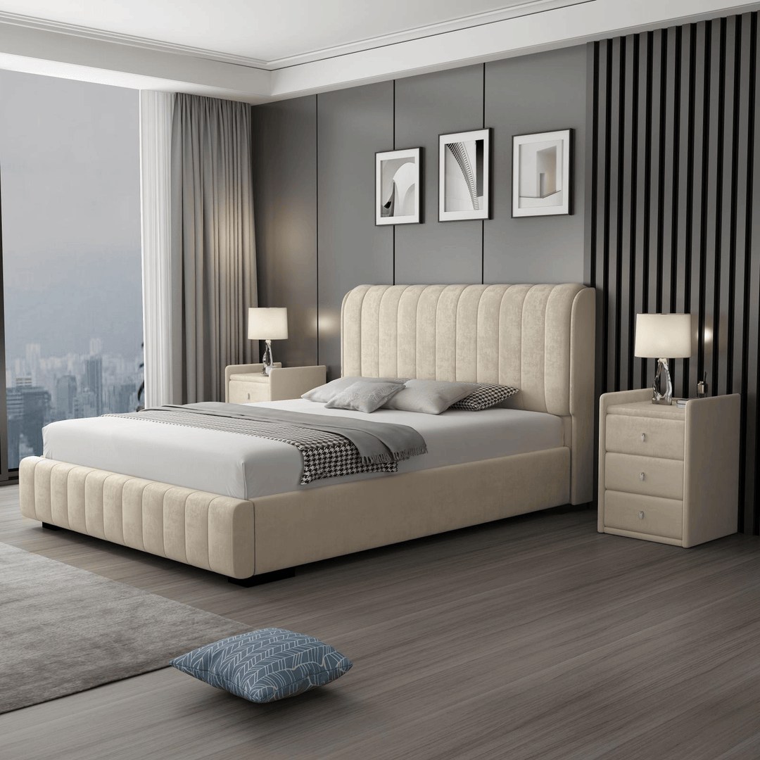 Europa Queen Velvet Bed Frame - DLB Furniture