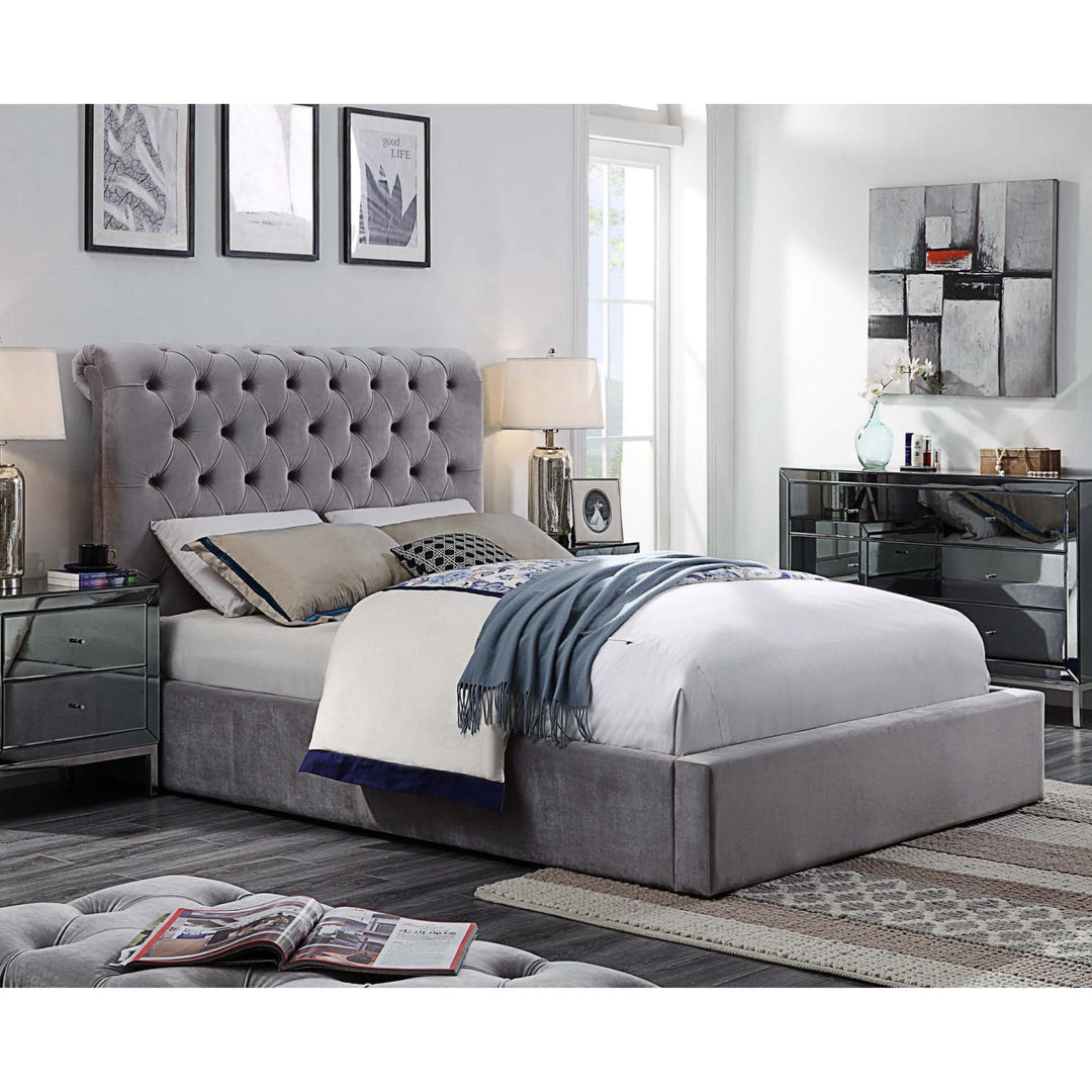 Fredric Velvet Bed Frame Queen - DLB Furniture