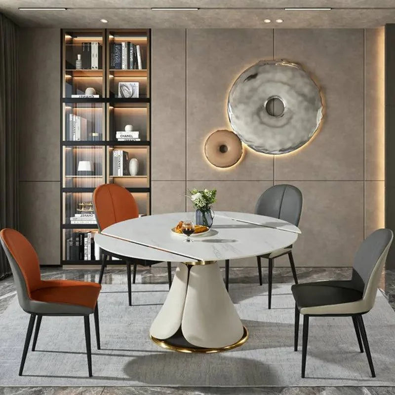 Moon Round Extendable Dining Table (Customisation accepted)