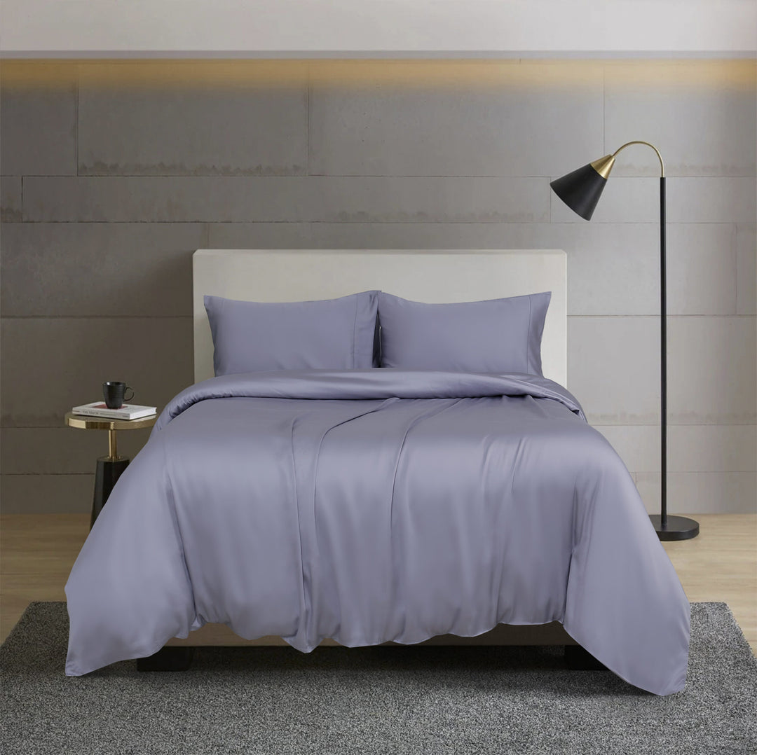 100% Tencel Fabric Quilt Cover Set Purple - DLB Furniture