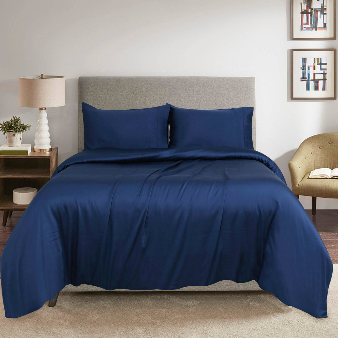 TENCEL™ 100% Lyocell Fibre Quilt Cover Set King Blue