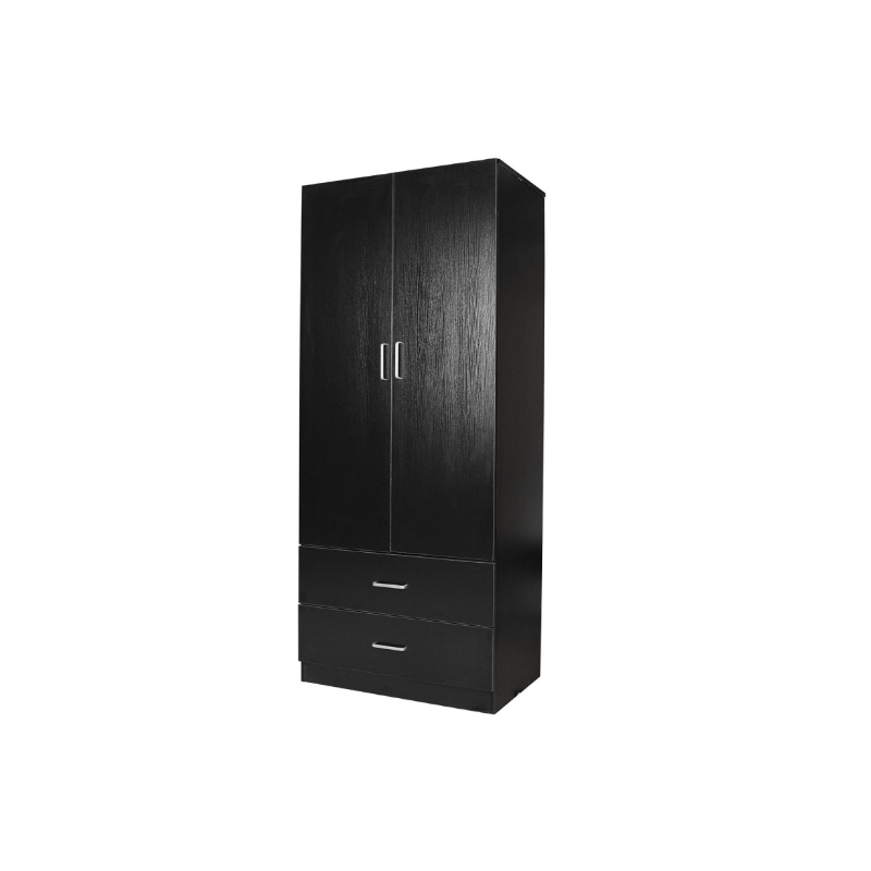 Beli 2 Doors 2 Drawers Black Wardrobe