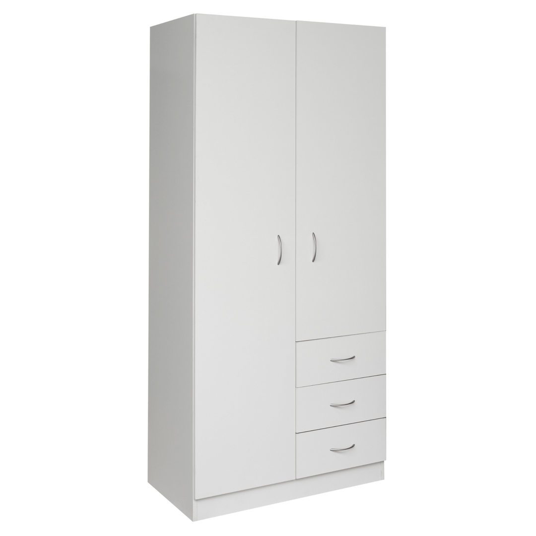 Metis 3 Drawers 2 Door Wardrobe White - Easy Home Furniture