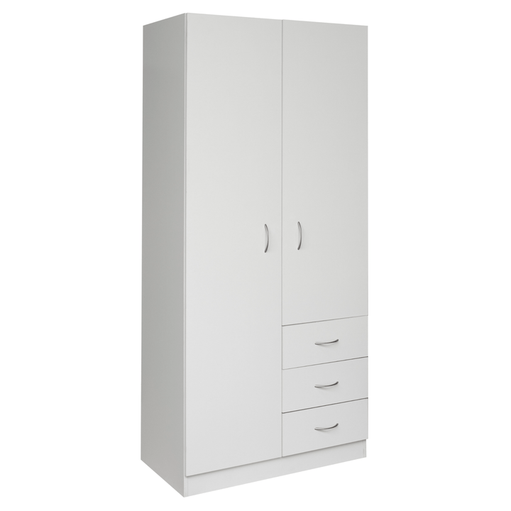Metis 3 Drawers 2 Door Wardrobe White - Easy Home Furniture