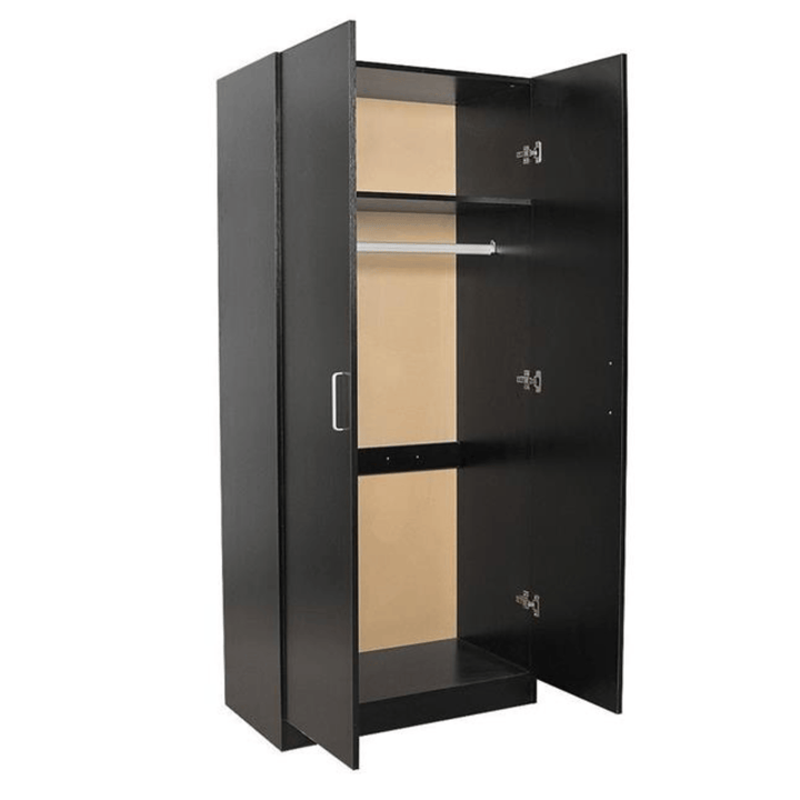 Dia 2 Door Hanging Wardrobe Black - Easy Home Furniture