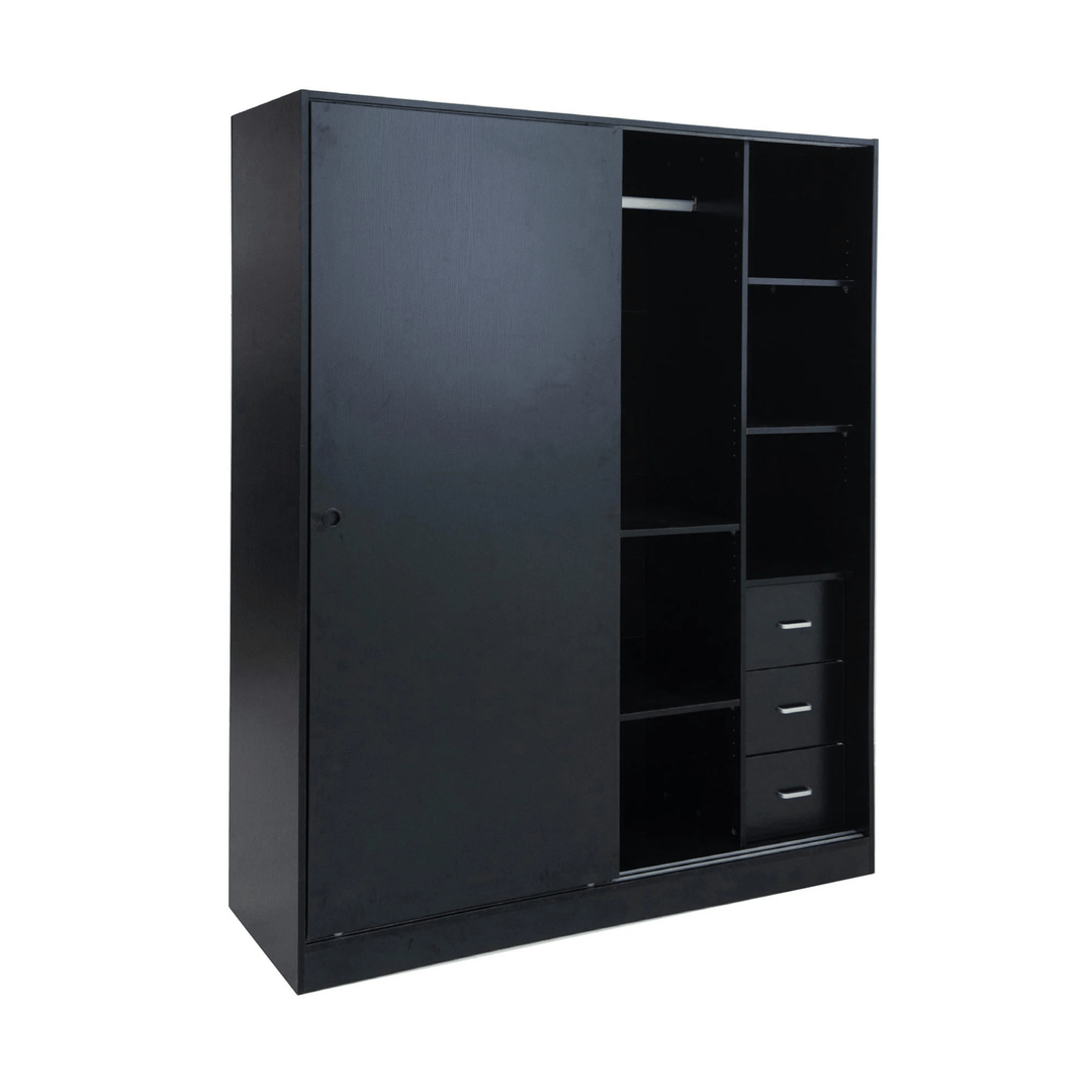 Built-in Modular Wardrobe Sliding doors Black