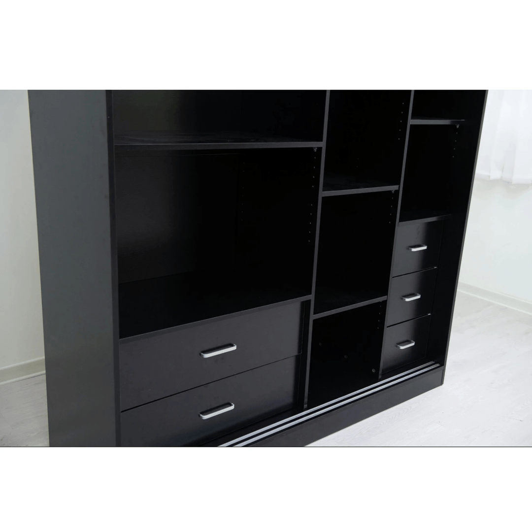 Built-in Modular Wardrobe Sliding doors Black