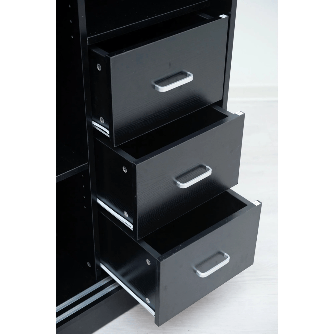 Built-in Modular Wardrobe Sliding doors Black