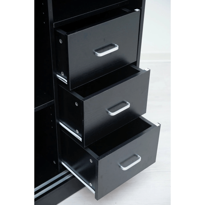 Built-in Modular Wardrobe Sliding doors Black