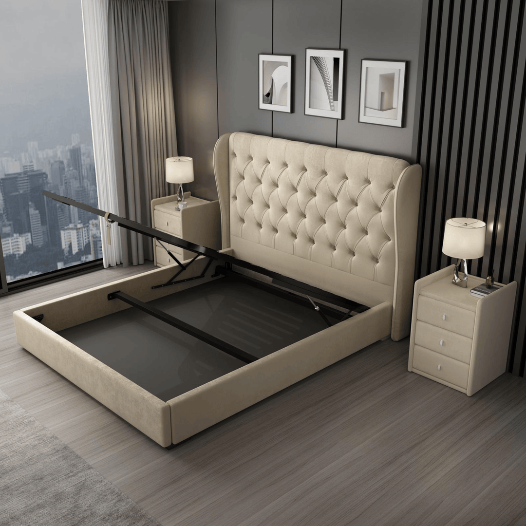 Liberty Velvet Bed Queen - DLB Furniture