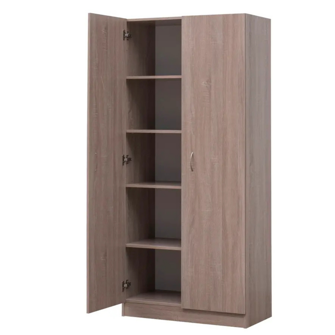 Metis 2 door Pantry Cupboard Oak - DLB Furniture