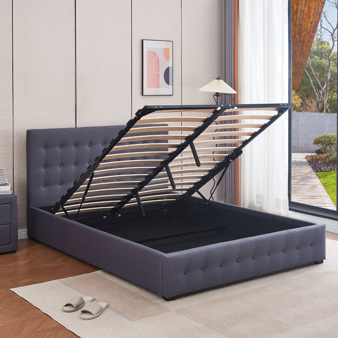 Begnas Gas Lift Storage King Bed Frame - DLB Furniture