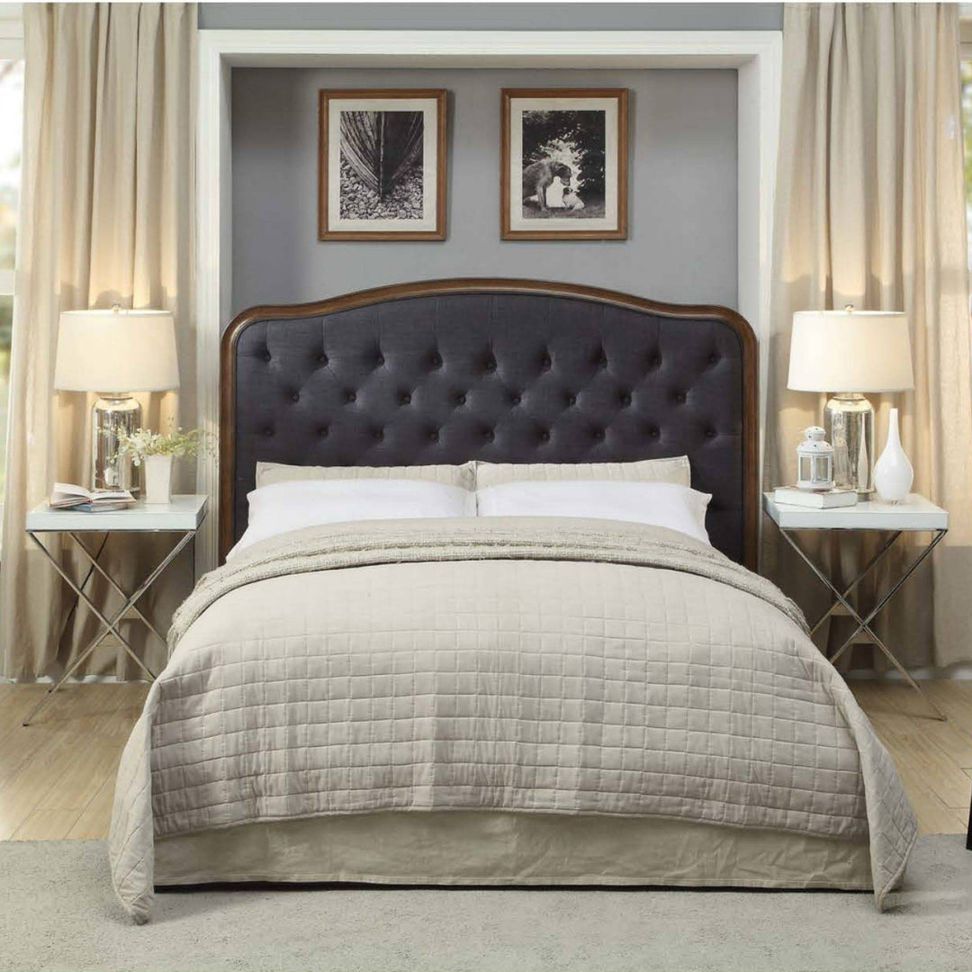 Jasmine Queen Upholstered Bed with Wooden Frame